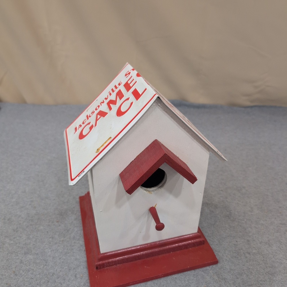 Jacksonville State University Gamecock Club License Plate Wooden Birdhouse Red‎